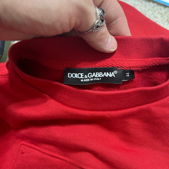 EUC Men’s X-Small (Italian Size 44) Dolce & Gabbana Logo-embossed Sweatshirt Red - Picture 11 of 16